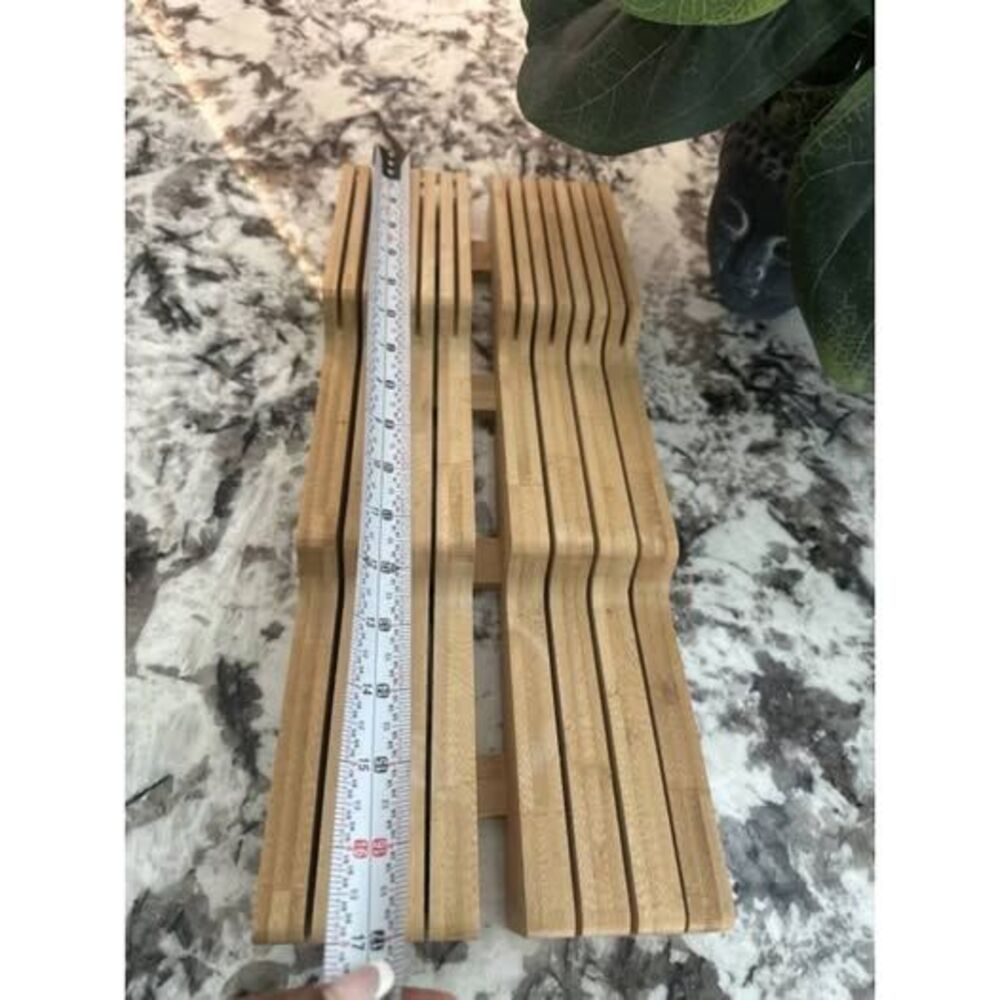 Costco Bamboo In-Drawer Knife Block Organizer 2-Piece Set
